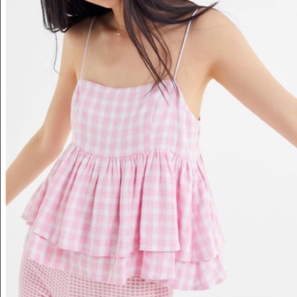 Urban Outfitters Pink Gingham Top